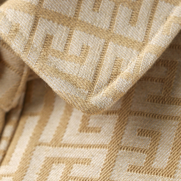 NWT UNBRANDED Beige Jacquard Jacket And Short Matching Set - Picture 5 of 17